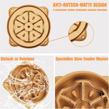 Миска для собак великих порід, 27.1 см, анти-слизька, оранжева