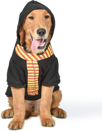 Худі Гаррі Поттер Ґрифіндор з імітацією шарфа для собак, розмір M | Аксесуари для собак | Худі для собак з символікою Гоґвортсу