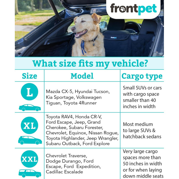 Захисний коврик у багажник для собак FrontPet, універсальний, чорний, великий (35'L x 40'W)