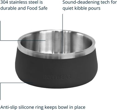 Миска для собак Ruffwear Basecamp Napf з нержавіючої сталі, легка та портативна, для ласощів, корму та води, з неслизьким дном, придатна для миття в посудомийній машині, витримує витікання, сірий колір