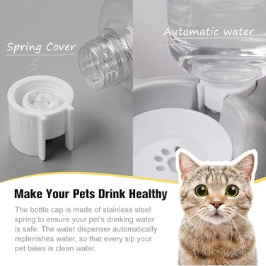 Набір мисок для собак та котів з водопої та миски з нержавіючої сталі - сірий