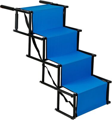 Рампа для собак Homewell - складана, до 70 кг, регульована - для малих, середніх, великих та хворих собак - легка у зберіганні (блакитна)