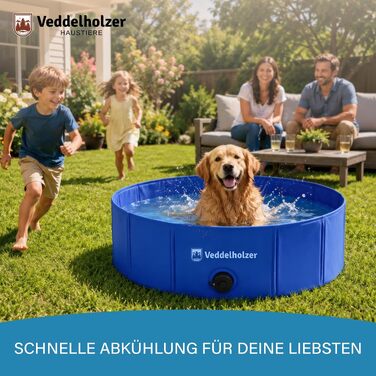 Складаний басейн для собак Veddelholzer (M), 80 x 20 см, протиковзкий та міцний, для gardens та балконів, швидке встановлення