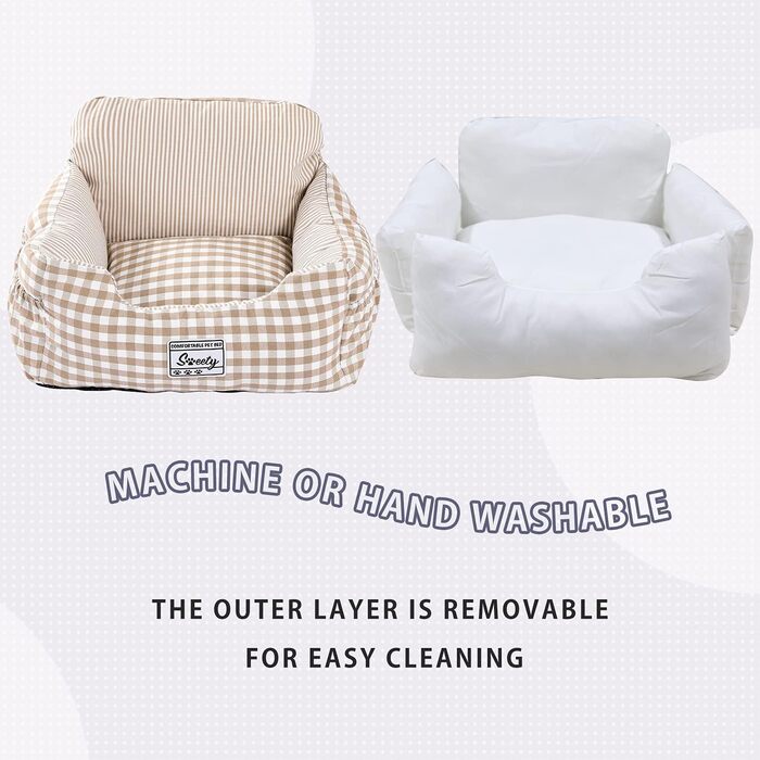 Автокрісло для собак Petpela з безпечним ременем, м'яке, вологостійке, неслизьке. Підходить для собак маленьких та середніх порід. Сірий (Бежево-сірий в клітинку)