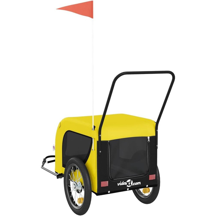 Причіп для тварин до велосипеда, жовто-чорний, Gartenmöbel, 125 x 63 x 66 см