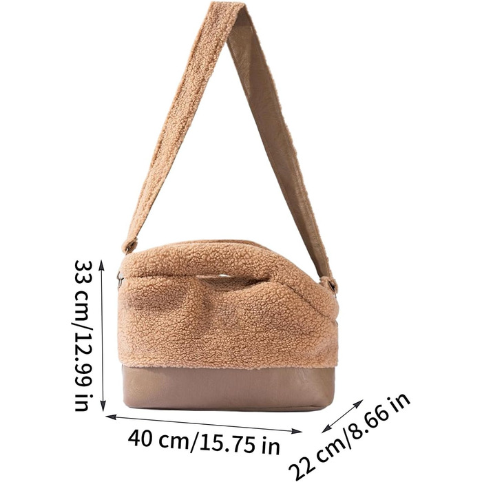 Транспортна сумка для кота Puwaiio - водонепроникна зимова переноска для собак та котів | З кріпленням на безпечний ремінь | Для маленьких та середніх порід | Колір: коричневий