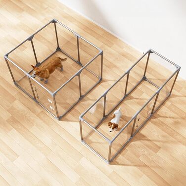 Клітка-загон для собак та цуценят на 8 панелей, сіра. Загон для собак в приміщенні, вольєр для цуценят