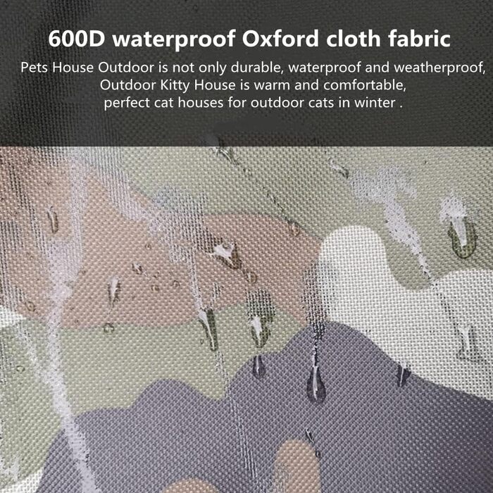Кіт Будинок для вулиці MUYYIKA, зимостійкий, водонепроникний, для котів та тварин, 33x30x35 см, листяний
