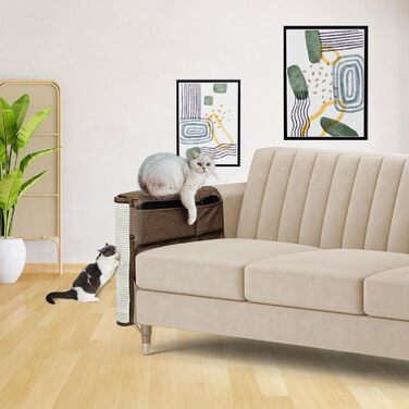 Захист для дивану від кігтів котів, 70 x 50 см, з сизалю, для правої руки (коричневий)