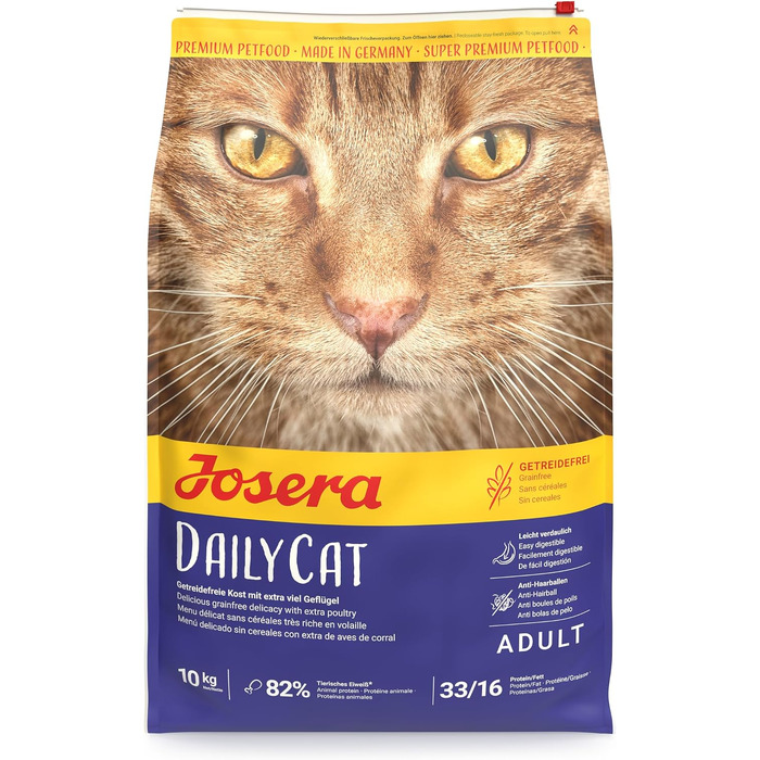 Сухий корм для котів Josera DailyCat з птицею та солодкою картоплею, 10 кг