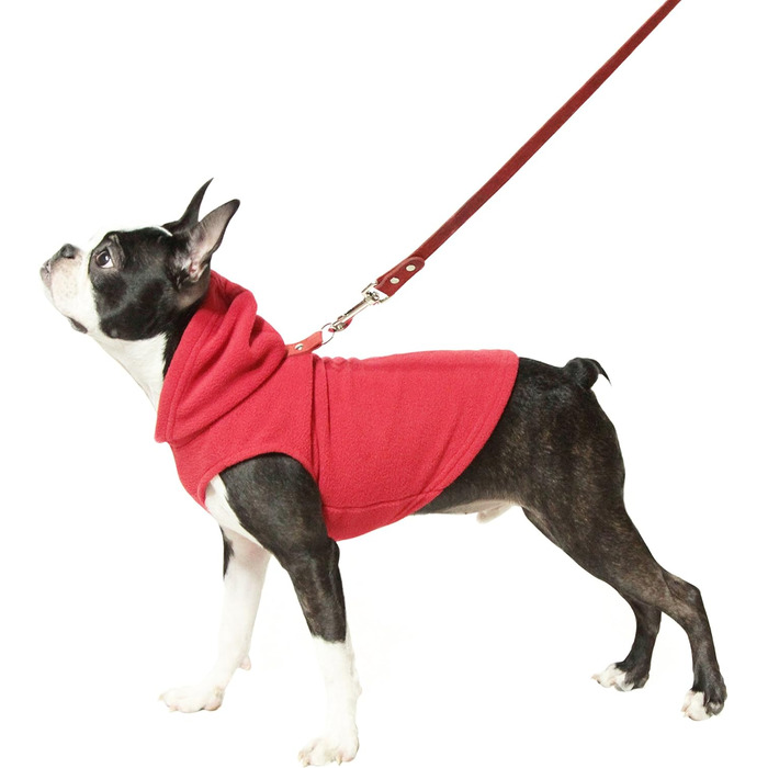 Тепла жилетка Gooby для собак, флісова куртка з кільцем для повідка, червона, XS (4 фунти)