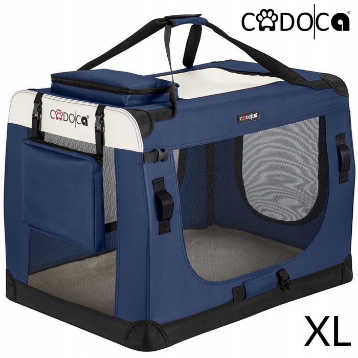 Переноска для собак Cadoca, синя, XL (82 x 58 x 58 см)