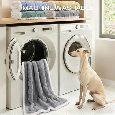 Водонепроникний плед для собак Luciphia, великий розмір, Sherpa Fleece, двосторонній, захист ліжка/дивану, для котів та собак, бежевий (Cookie Grey), X-Large (85x57 дюймів)