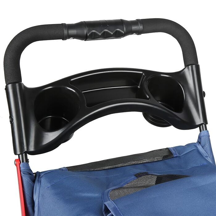 Дитяча коляска для собак та котів Homewell, складна, з ременями через плече, багажником та тримачем для напоїв, до 20 кг (блакитна)