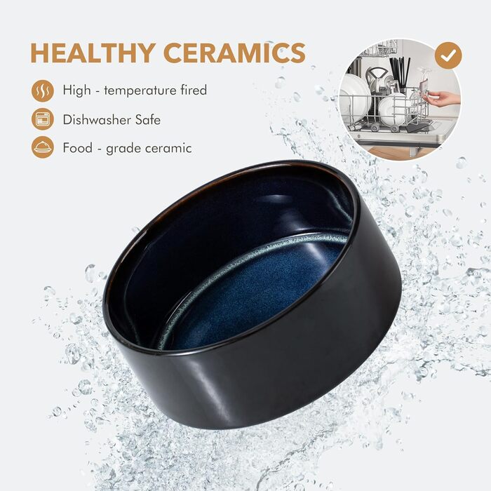 Керамічна годівниця та миска для води Havnina для собак маленьких порід, з неслизьким дном (800 мл, арктичний білий)