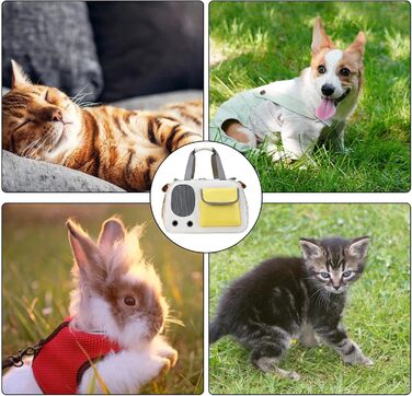 Портативна переноска для тварин - складана сумка для котів та маленьких собак, легка переносна сумка | Міцна переноска для домашніх тварин з вентиляційною сіткою для безпечних подорожей з цуценятами або в дорозі, зелений (жовтий) колір