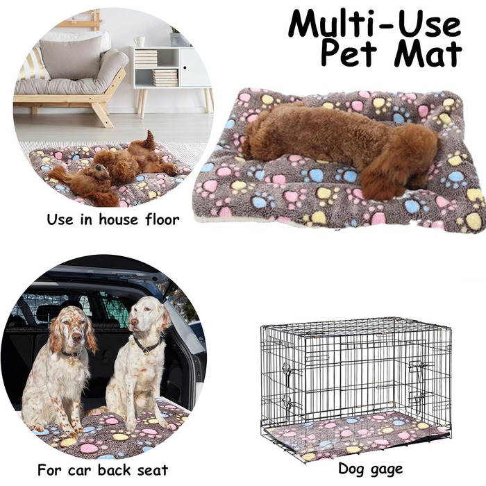 М'який теплий плед для собак та котів з фланелі, Coffee, 69 x 52 см