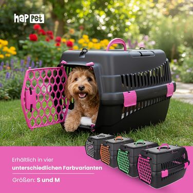 Транспортний бокс Happet Tiertransportbox Teddy M Темно-сірий 56x37x37 см – Міцний, добре провітрюваний бокс для котів та маленьких собак, портативна переноска для подорожей