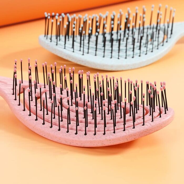 Бурштук для собак, щітка для розплутування шерсті, ергономічна ручка, для вологого та сухого догляду за шерстю, легка щітка для тварин (Блакитна)