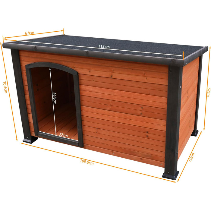 Дерев'яний вольєр для собак Outdoor, вологостійкий дизайн, коричнево-помаранчевий