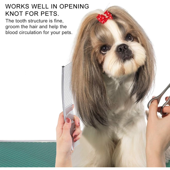 Гребінець для грумінгу собак з нержавіючої сталі, вигнутий носик, для видалення шерсті собак та котів (25 см)