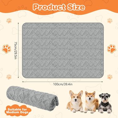 Водонепроникний плед для собак (150x128 см) - м'який та зручний для подорожей та дому