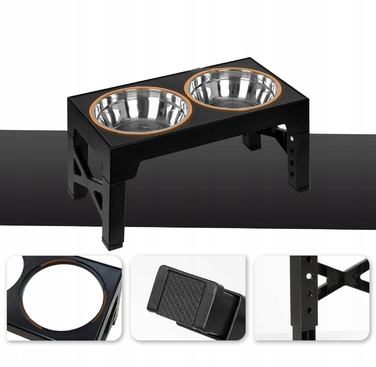 Подвійна підвищена миска для собак та котів, миска для корму