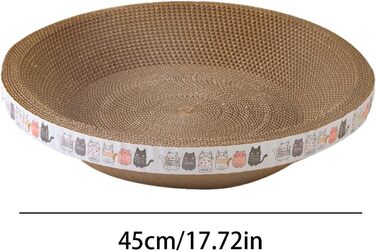 Круглі когтеточки для котів, лежанка-чаша, когтеточка-миска, котяче ліжко з картону, когтеточка, картон для кошенят, малі та середні коти (діаметр 45 см)