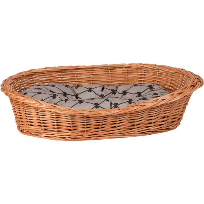 Корзина для собак з ротангу, корзина для тварин, корзина для котів (Бежева, 100x75 H27)