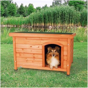 Будка для собак TRIXIE Natura Classic, S–M, 85×58×60 см, коричнева, вологостійка, з відкидним дахом