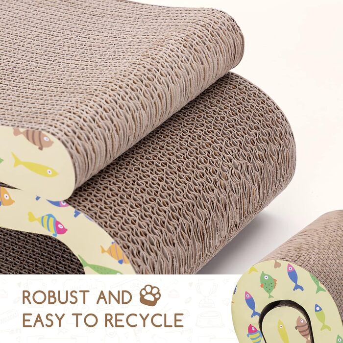 Кігтеточка для котів Nobleza Katze Kratzbrett 2 в 1 з котячою м'ятою, екологічна картонна поверхня, двостороння, 1 шт.