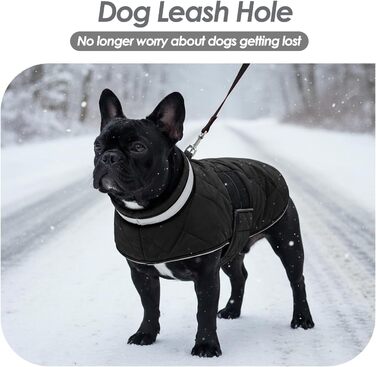 Зимова куртка для собак середнього розміру Asenku, флісова, водовідштовхувальна, з отвором для шлейки, зелена (M, чорний)