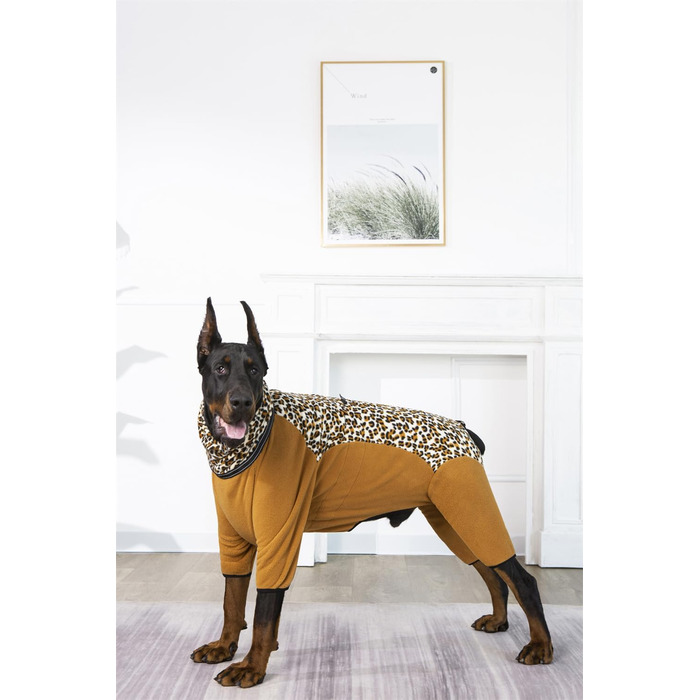 Зимовий комбінезон для собак, теплий, непромокальний, з D-поточкою та світловідбиваючими смугами, розмір M, оливковий колір