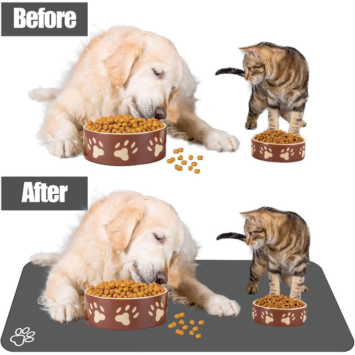 Килимок для корму собак та котів, великий, поглинаючий, антиковзкий, швидковисихаючий, для мисок, захист від бруду та води