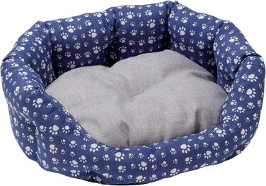 Кругле ліжко для собак та котів Baroni Hoe з м'якої тканини, 45x55 см, чорно-червоне з коронами