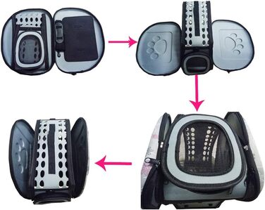 Транспортна переноска для собак та котів, комфортна, для подорожей на вулиці, середня, сіра