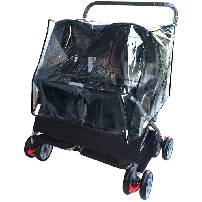 Дитяча коляска для кота та собаки 2в1, чорна з дощем, легко складається