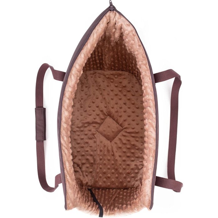 Сумка-переноска для собак та котів, L, 42x29x33 см, Колір: Бежево-коричневий, Матеріал: Minky