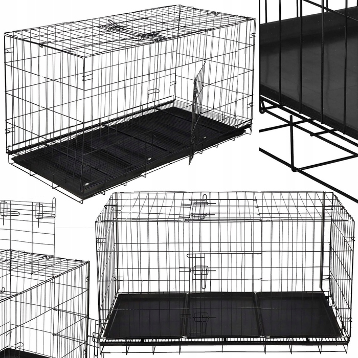 Металева клітка Springos для великих собак, 60 x 130 x 70 см
