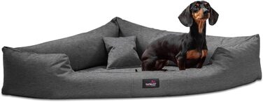 Ортопедичне ліжко для собак Tierlando® Trivia, 80x80 см, з віскоеластичною матрацом, поліестер, темно-сірий меланж