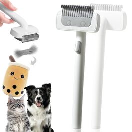 Гребінець для котів з довгим хутром, для розплутування та видалення шерсті, зручна система видалення шерсті одним кліком, ніжний гребінець для догляду за шерстю, ідеальний для сильно сплутаної шерсті