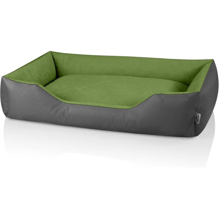Лягушкове ліжко для собак LUPI, м'яке ліжко для собак з знімним та пральним чохлом, корзина для собак, собаче ліжко-софа, для маленьких собак, S, чорно-сірий (GREEN-ROCK (сірий/зелений), L 75 x W 60 x H 23 см)