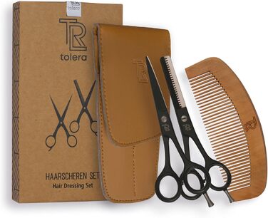 Набір професійних перукарських ножиць з гребінцем та екіпежем | Ножиці для стрижки та проріджування волосся - гострі та точні - унісекс перукарські ножиці та ножиці для проріджування