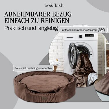 М'яке ліжко для собак Bo&fash San Diego - зручне диван для великих та середніх собак, з антиковзким покриттям, легко миється, бежевий колір (M)