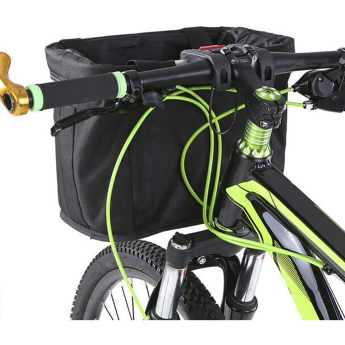 Складаний кошик на велосипед, передній, з адаптером для керма та стяжками, знімний кошик-сумка для собак, покупок, подорожей, пікніків, 34 x 24 x 8 см