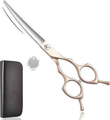 Професійна вигнута ножиця для собак 7 дюймів (440C сталь) - для грумінгу собак та котів