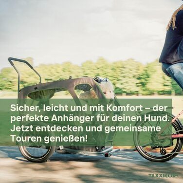 Фаркоп для собак TAXXI Dog M – велосипедний причіп для собак до 40 кг – з переднім та заднім входом, сітковими вікнами, відбивачами, з'єднувачем – складний та вологостійкий