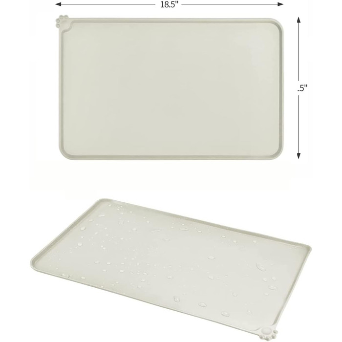 Підкладка під годівницю для собак та котів Fressnapf, силікон, вологостійка, антиковзаюча, 47x30 см, сіра