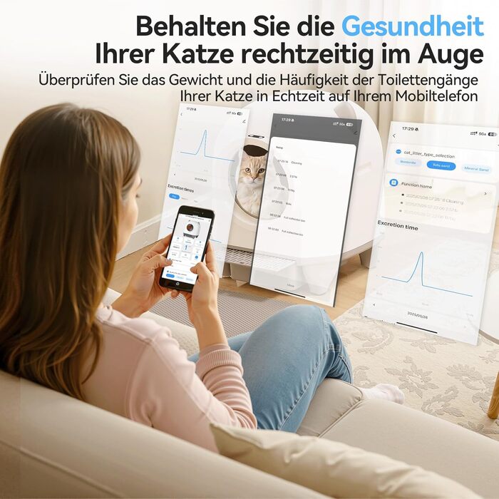 Автоматичний лоток для котів TRIUMPHKEY, 90L+8.5L, самоочисний, з керуванням через додаток, для багатокотових сімей