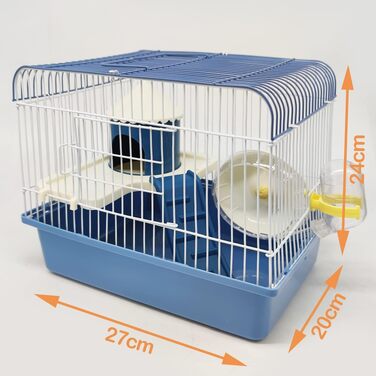 Клітка для хом'яків BPS Mini-House з мискою, поїлкою та тунелем, випадковий колір (1381)